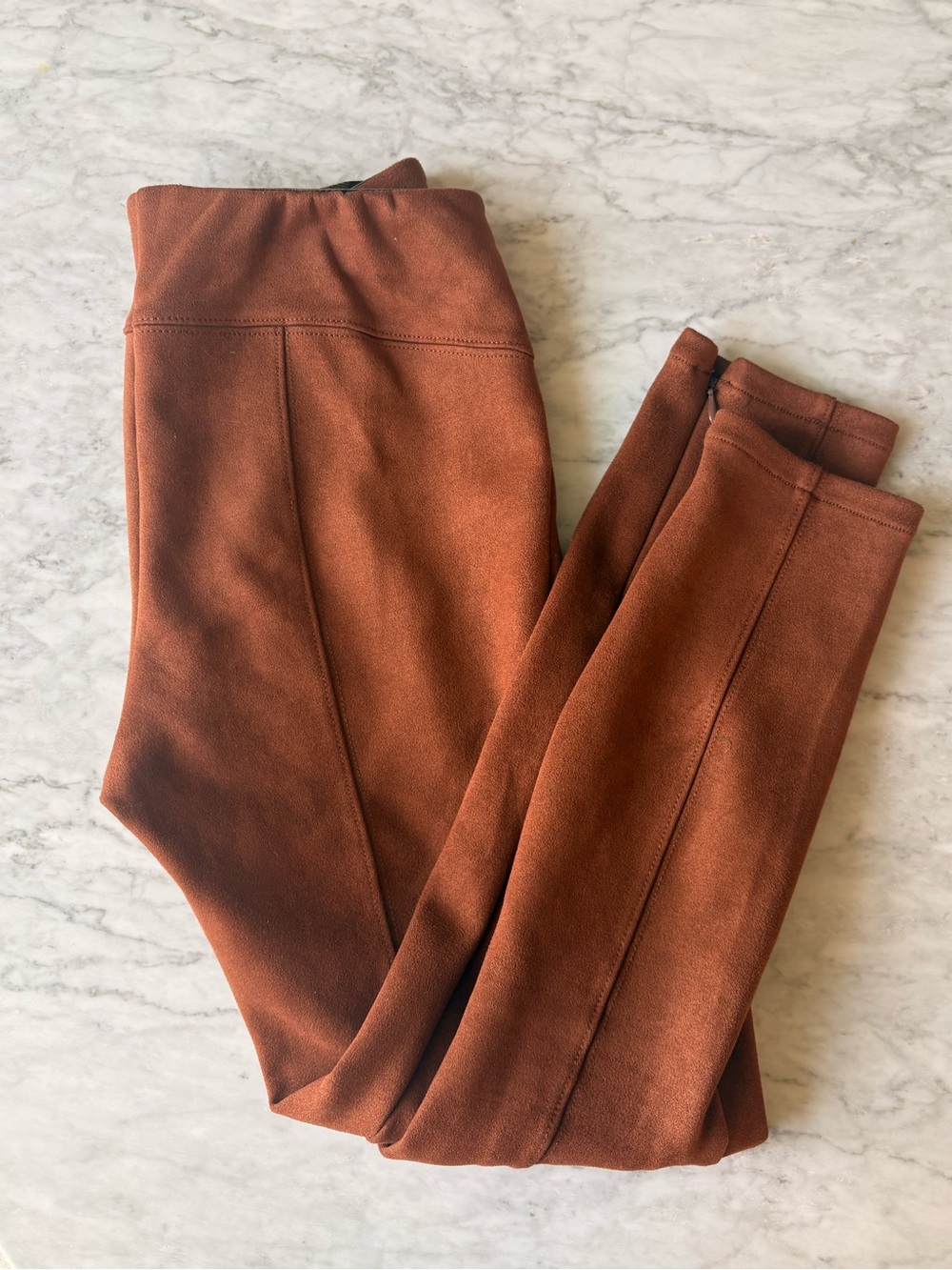 Anthropologie Suede-Look Skinny Pants | Rust | Size 25P